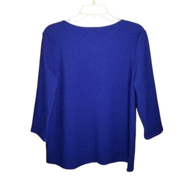 Dana Buchman Royal Blue Knit Blouse‎ Top Size Extra Large - Picture 3 of 7